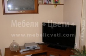 Мебели за дневна стая с място за телевизор.
